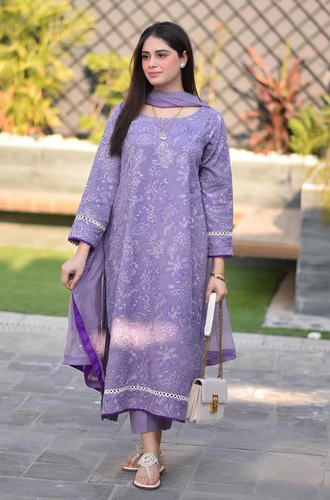 breeze dress designs Breeze- Summer 3PC Lawn Embroidered Suit
