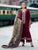 IZEL-3PC DHANAK EMBROIDERED SHIRT WITH PRINTED SHAWL AND TROUSER-RL-4187