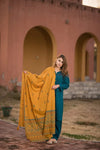 3 Piece Dhanak Suit with embroided dhannak shawll-RL919